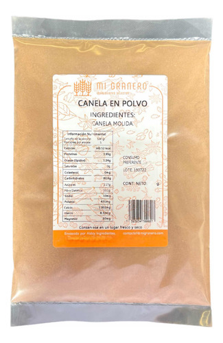 Canela Pura  Molida En Polvo 100 Gramos