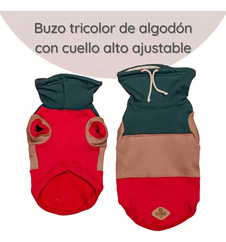 Buzo Para Perros Elecant Talle 3 | Buzo Con Cuello Para Mascotas Tricolor | Ropa Para Perros Premium |