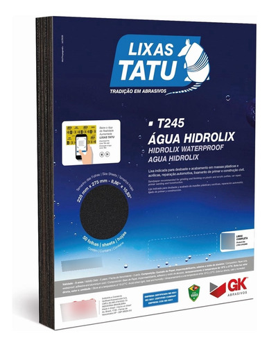 Lixa D Agua Tatu Hidrolix Gk 80 - Kit C/50 Peca