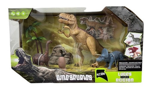 Dinosaurios Accion Set Dinos Con Rex Y Accesorios Caja 7096