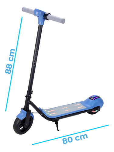 Patín Eléctrico Infantil 110w Diversión Con Luz RGB Y Bocina Color Azul Ele-Gate