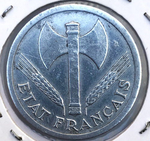 * Francia 2 Francos. Ocupación Nazi Año 1943. Km# 904.1 (Usado)