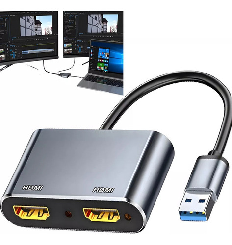 Para El Adaptador Usb A Hdmi Dual Amplía Dos Monitores