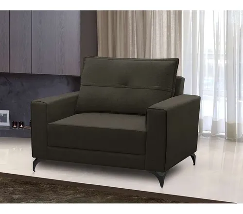 Sillón Treviso de terciopelo marrón