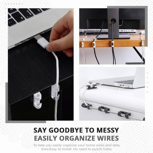 * 1 Clips De Cable Autoadhesivos De 100 Piezas