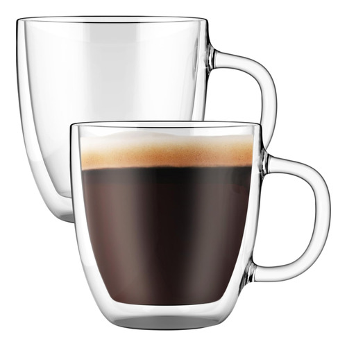 Elixir Glassware Tazas De Café Grandes De Doble Pared 16 Oz 