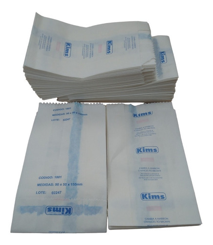 Bolsas Esterilización Kraft 90x50x150 X100u Kims Para Estufa
