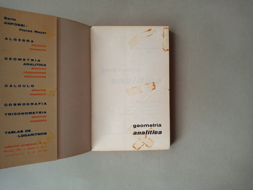 Libro: Geometria Analitica . Anfossi (Usado)