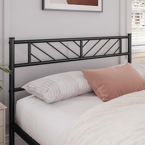 Base De Cama Matrimonial Con Cabecera Flecha Y Almacenamient