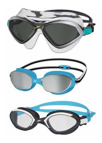 Goggles Para Natacion Speedo 3 Piezas Para Adulto Color Azul