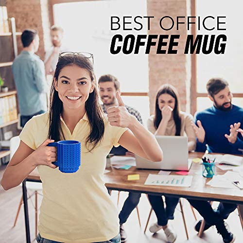 Taza Creativa Construye Ladrillo Bloques, Azul