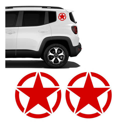 Kit Adesivo Estrela Militar Jeep Renegade Lateral Decorativo