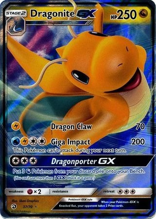 Dragonite Gx 37/70 Ultra Raro Pokemon Tcg