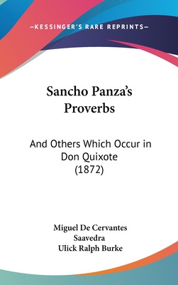 Libro Sancho Panza's Proverbs: And Others Which Occur In ...