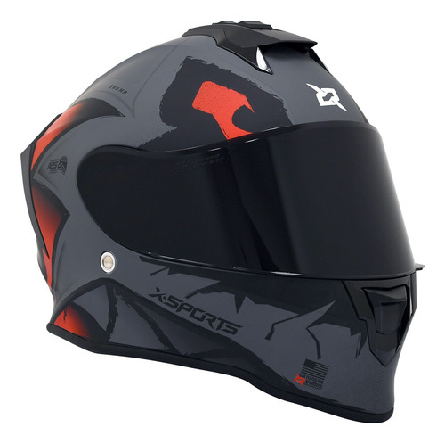 Casco X-sports V151 Swmp Gris Rojo Mate Tamaño del casco L