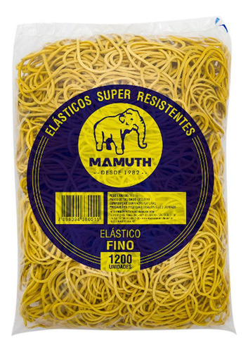 Elástico Extra Fino Mamuth 1kg - Amarelo 1,5mm X 2mm X 8cm