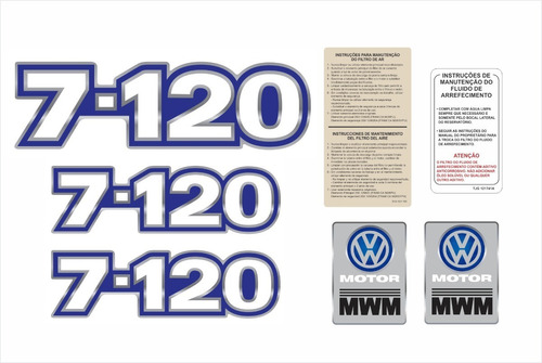 Adesivos Compatível Vw 7-120 Mwm Resinados Etiquetas R792 Cor PADRÃO