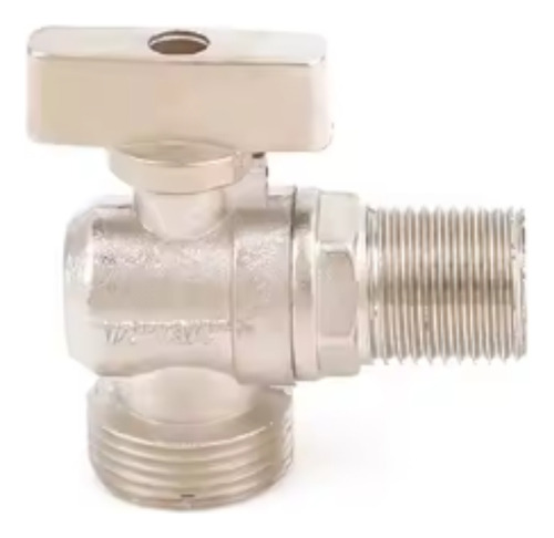 Registro De Esfera Para Máquina De Lavar Metal Cromado Rosca 1/2 Abertura 3/4 Saída Instalação Em Parede Compacto E Resistente Reg-08 Via Flix