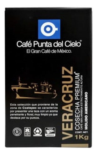 Café Molido Punta Del Cielo Cosecha Premium De Veracruz 1 Kg