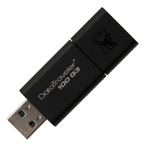 Imagen 1 de 2 de Pendrive Kingston DataTraveler 100 G3 DT100G3 64GB 3.0 negro