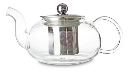 Tetera Vidrio 800ml Con Infusor Acero Inoxidable Tapa Veoquiero