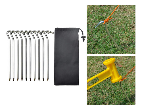 4 X 10pcs Camping Tent Nails Ground Stakes Awning Shelter