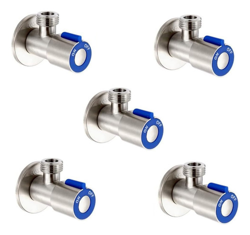 Pack 5 Llaves De Paso Griferia Angular Acero Inox He-he 1/2