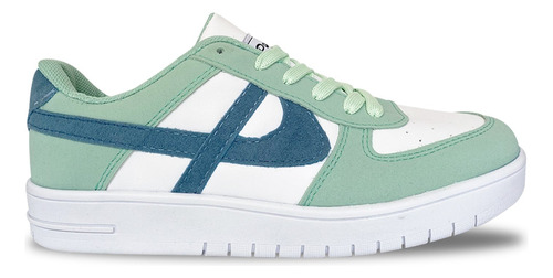 Tenis Panam Verde Menta Meztli Casual Moda Tipo Piel Mujer