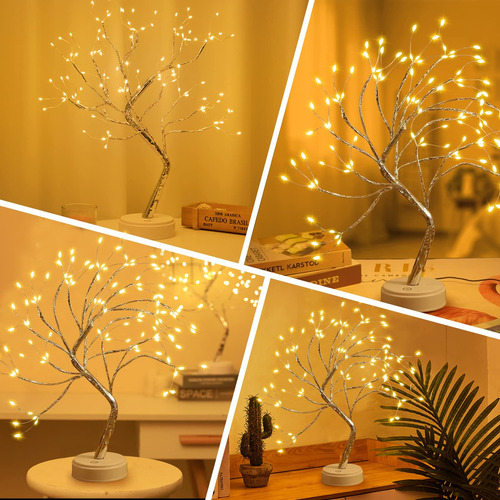 Lámpara Nocturna Bonsái Con 108 Luces Led Y Control Remoto