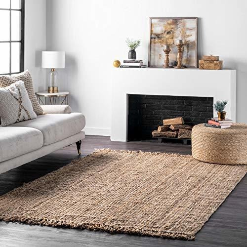 Alfombra 2x3 Pies - Nuloom Hand Woven Chunky Natural Jute Fa