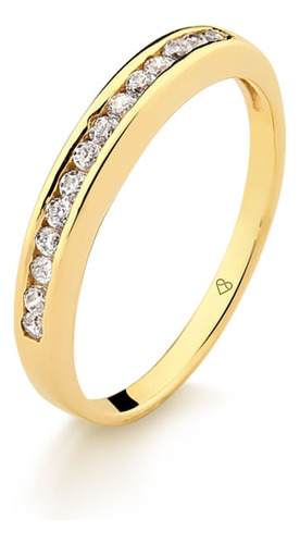 Anel Em Ouro 18k Com 21,0 Pontos De Diamante Aro 19