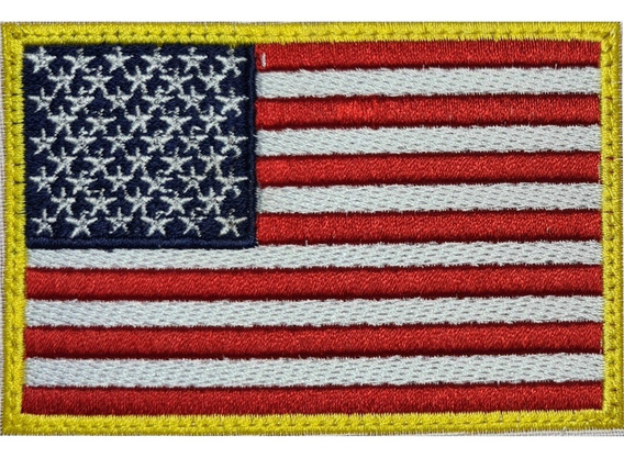 2 parches bordados WZT con bandera de Estados Unidos regular e inversa 