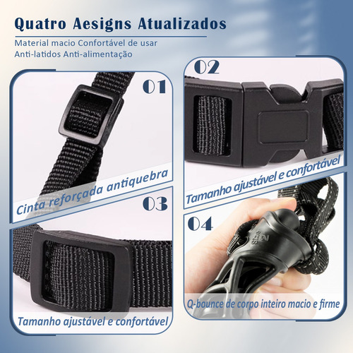 Kit 2 Protetor Bucal Ajustável Para Cães Protetor Bucal Para