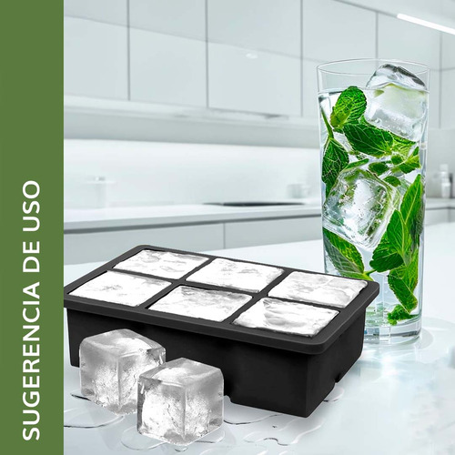 Kit 2 Moldes Refrigerador Hielo Forma Esfera/cubo Grande Color Negro