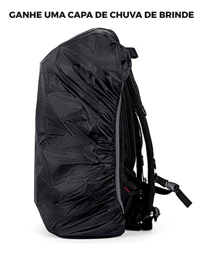 Mochila Bolsa Anti-furto Resistente Impermeável C/ Cadeado Cor Cinza