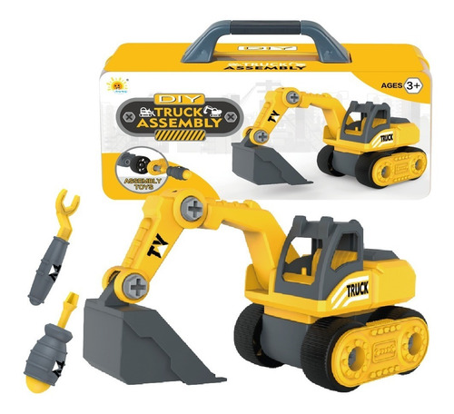 Imagen 2 de 5 de Set Para Armar Excavadora Camion Reciclaje En Valija Diy Ed