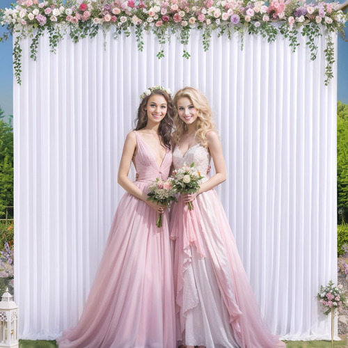Cortina Blanca Para Fondo De 10x10 Para Fiestas Boda Tela