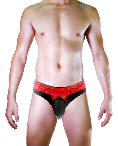 B Ropa Interior De Cintura Baja Para Hombre, Encaje De Seda