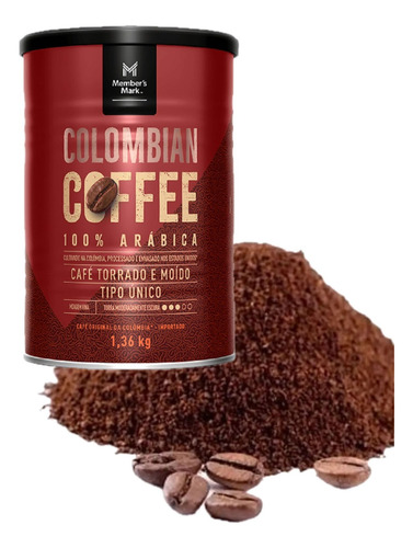 Cafe Colombiano Torrado Moido 100% Arabico Tipo Unico 1,36kg