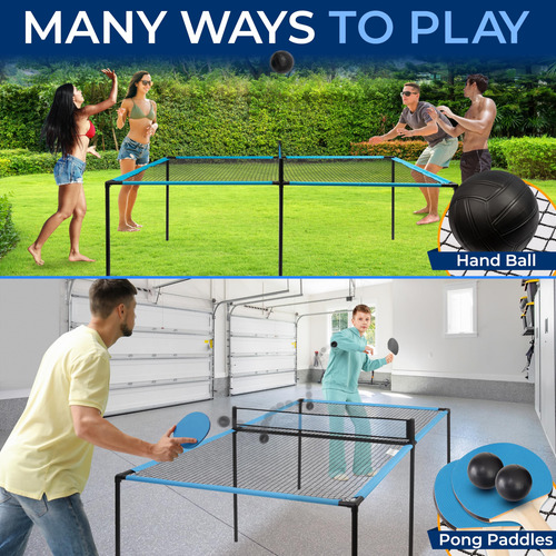 Mesa De Ping Pong Para Cama Elástica 94 Pulgadas Con Paletas