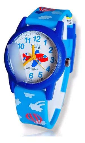 Reloj Q&Q VR99J018Y Niño Celeste Avión Azul