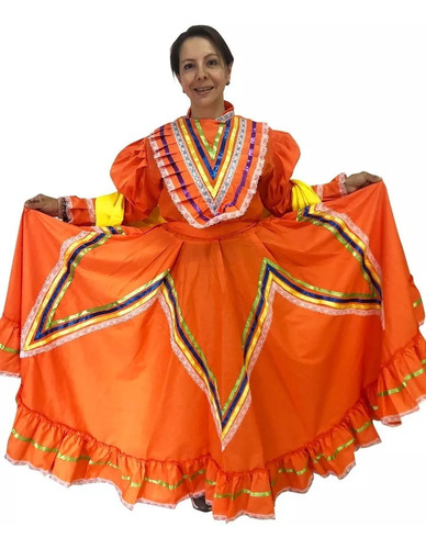 Vestido Jalisco Para Mujer Traje Típico Medio Vuelo