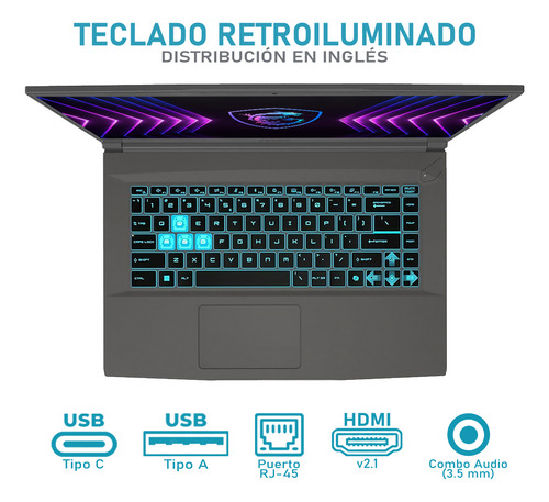 Laptop Gamer Msi Thin 15 Rtx 4060 Core I5 16gb 512gb Gris