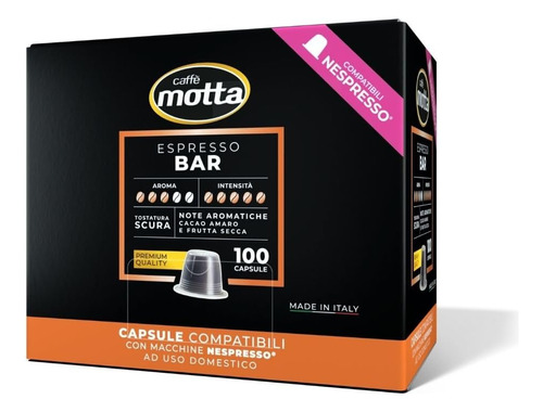 Capsulas Nespresso Cafe Motta Espresso Bar Aroma Intenso Eu