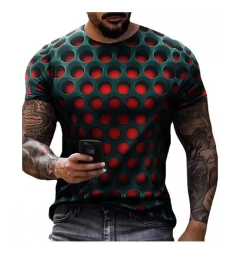 K Camiseta Deportiva De Manga Larga New Mesh 3d For Hombre