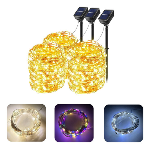 Luces Extension Micro Led Alambre 200 Leds 20 Mts Luz Solar