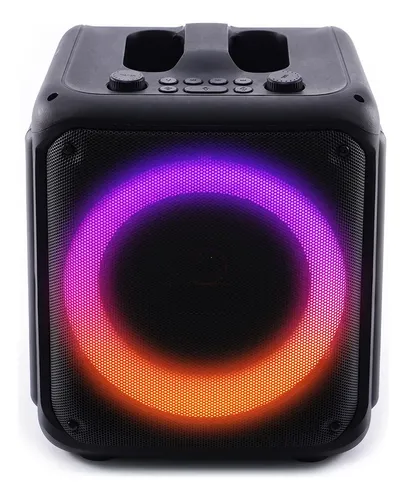 Caixa de Som Portátil 600W Bluetooth com LED 708E Preta 220V