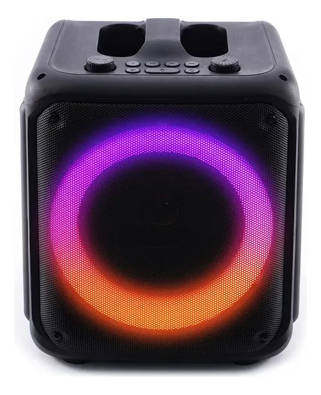 Caixa De Som Portátil 600w Bluetooth Com Luz 708e Preto 220v