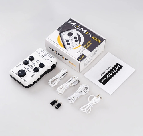 Interfaz de audio Joyo Momix Pro para grabación en directo de podcasts, color blanco, 110 V/220 V