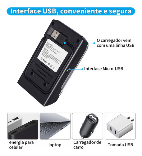 Carregador E Pilhas Recarregável Aa De 1,2v Carga Rápido Lcd